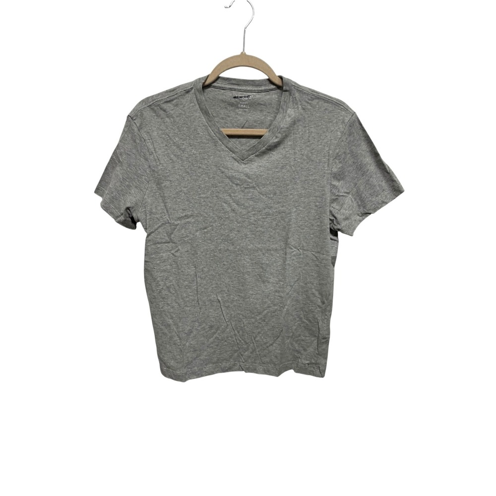 J.Crew Women's Small Gray Washed V-Neck 100% Cotton Short Sleeve T-Shirt NWOT